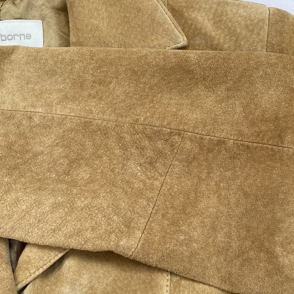 Liz Claiborne Tan Suede Leather Blazer Jacket, Size M - Picture 9 of 9